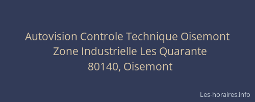 Autovision Controle Technique Oisemont