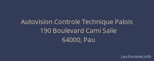 Autovision Controle Technique Palois