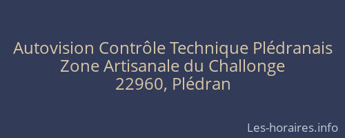 Autovision Contrôle Technique Plédranais
