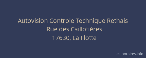 Autovision Controle Technique Rethais