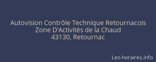 Autovision Contrôle Technique Retournacois
