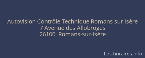 Autovision Contrôle Technique Romans sur Isère