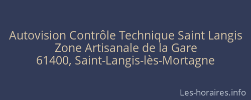 Autovision Contrôle Technique Saint Langis