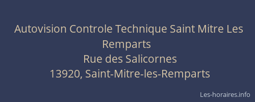 Autovision Controle Technique Saint Mitre Les Remparts