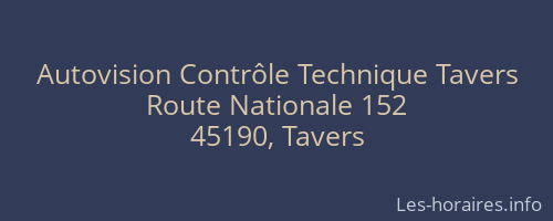 Autovision Contrôle Technique Tavers