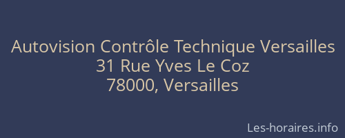 Autovision Contrôle Technique Versailles
