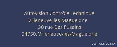 Autovision Contrôle Technique Villeneuve-lès-Maguelone