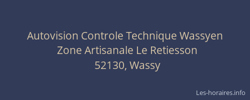 Autovision Controle Technique Wassyen