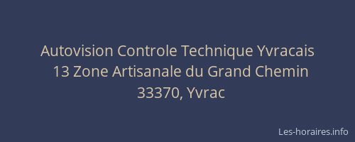 Autovision Controle Technique Yvracais