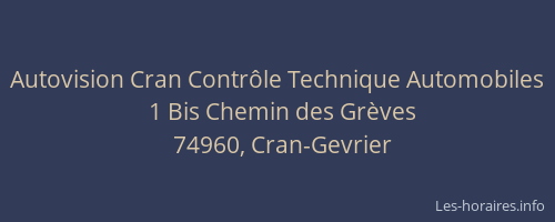 Autovision Cran Contr&ocirc;le Technique Automobiles