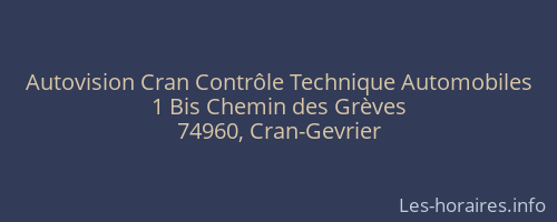Autovision Cran Contrôle Technique Automobiles