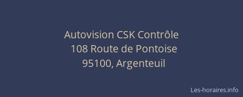Autovision CSK Contrôle