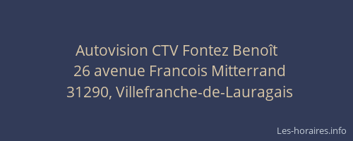 Autovision CTV Fontez Benoît