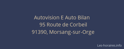 Autovision E Auto Bilan