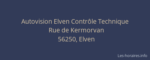 Autovision Elven Contrôle Technique