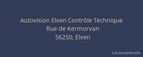Autovision Elven Contr&ocirc;le Technique