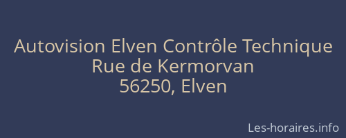 Autovision Elven Contrôle Technique