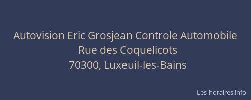 Autovision Eric Grosjean Controle Automobile