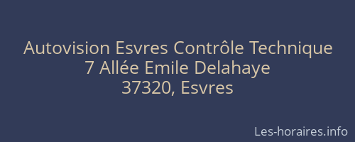Autovision Esvres Contrôle Technique