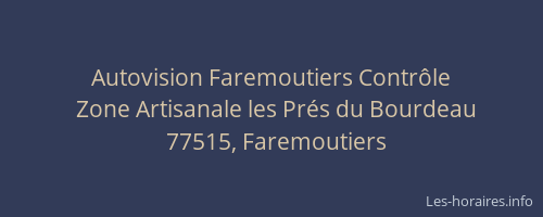 Autovision Faremoutiers Contrôle