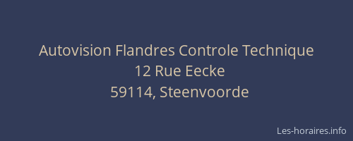 Autovision Flandres Controle Technique