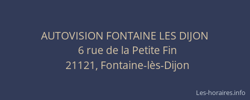AUTOVISION FONTAINE LES DIJON
