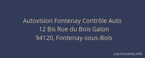 Autovision Fontenay Contrôle Auto