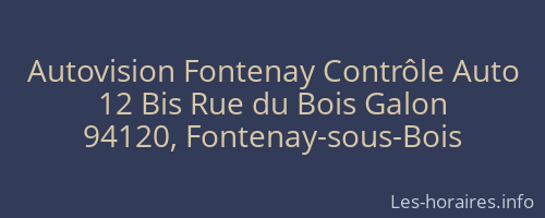 Autovision Fontenay Contrôle Auto