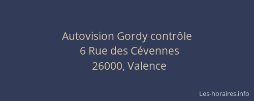 Autovision Gordy contrôle