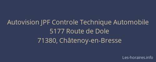 Autovision JPF Controle Technique Automobile