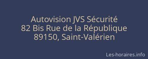 Autovision JVS Sécurité