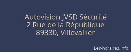 Autovision JVSD S&eacute;curit&eacute;