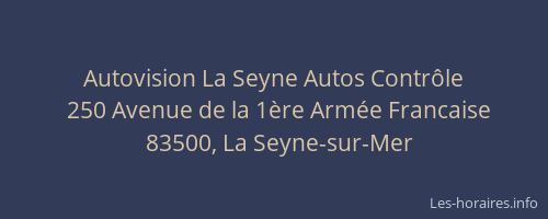 Autovision La Seyne Autos Contrôle