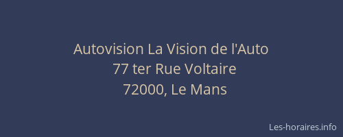 Autovision La Vision de l'Auto