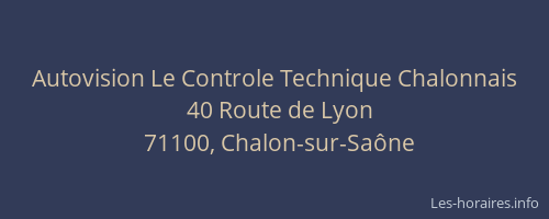 Autovision Le Controle Technique Chalonnais