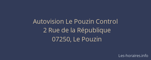 Autovision Le Pouzin Control