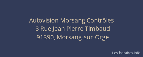 Autovision Morsang Contrôles