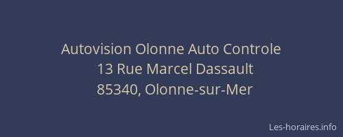 Autovision Olonne Auto Controle