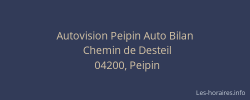 Autovision Peipin Auto Bilan