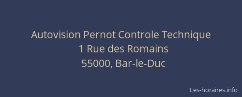 Autovision Pernot Controle Technique