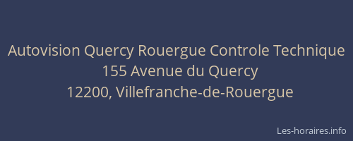Autovision Quercy Rouergue Controle Technique