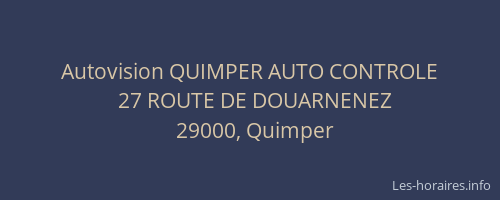 Autovision QUIMPER AUTO CONTROLE