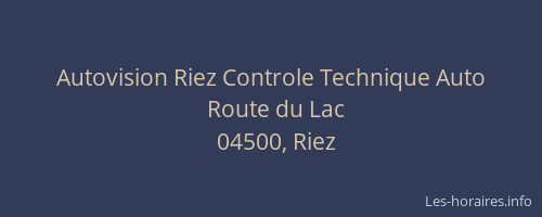 Autovision Riez Controle Technique Auto