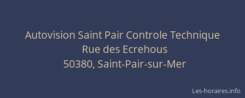 Autovision Saint Pair Controle Technique