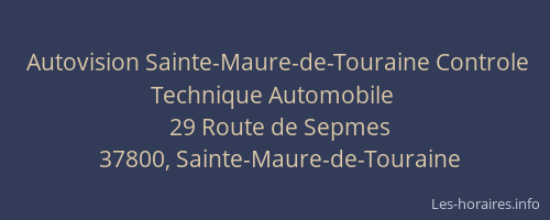 Autovision Sainte-Maure-de-Touraine Controle Technique Automobile