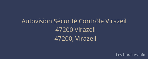 Autovision Sécurité Contrôle Virazeil