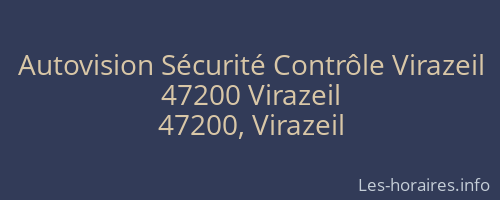 Autovision Sécurité Contrôle Virazeil