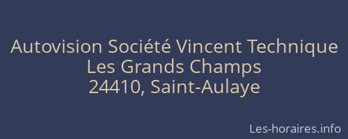 Autovision Société Vincent Technique
