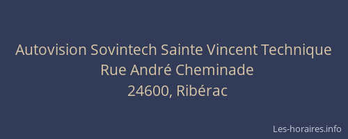 Autovision Sovintech Sainte Vincent Technique
