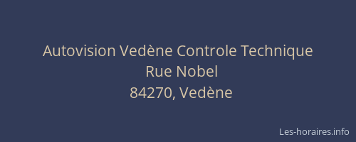 Autovision Ved&egrave;ne Controle Technique